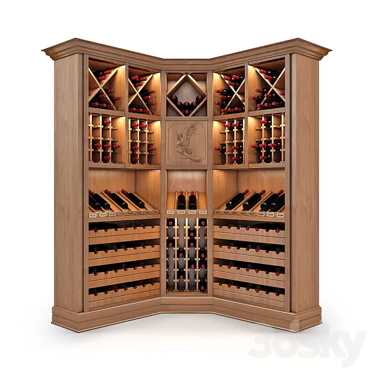 Wine rack Store Wine CORNER 233 3D Model Wine rack Store Wine CORNER 233 3D Model
