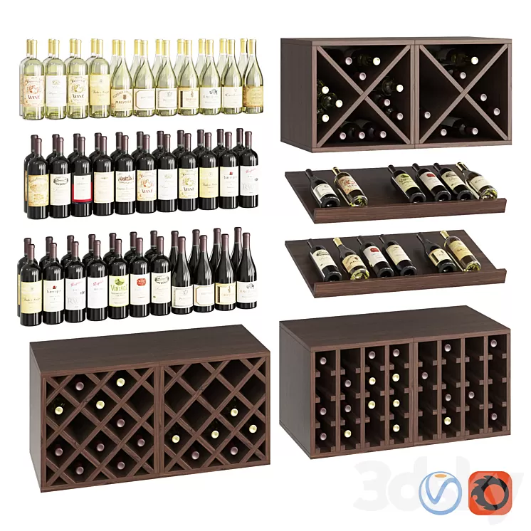 Wine set 3D Model