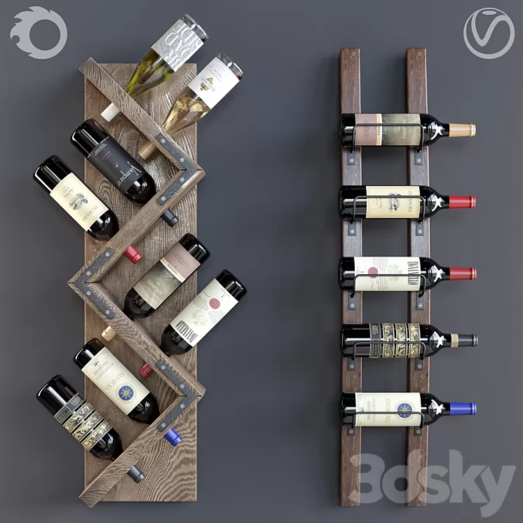 wine shelf 3D Model