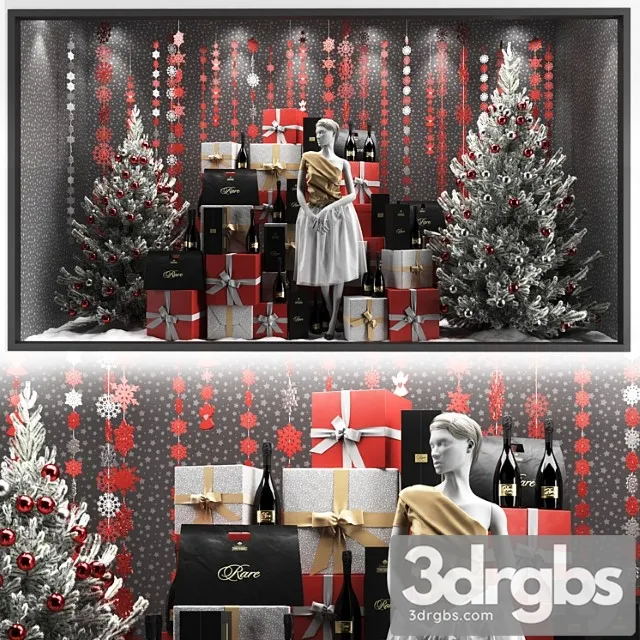 Wine Shop Showcase 3D Model Download
