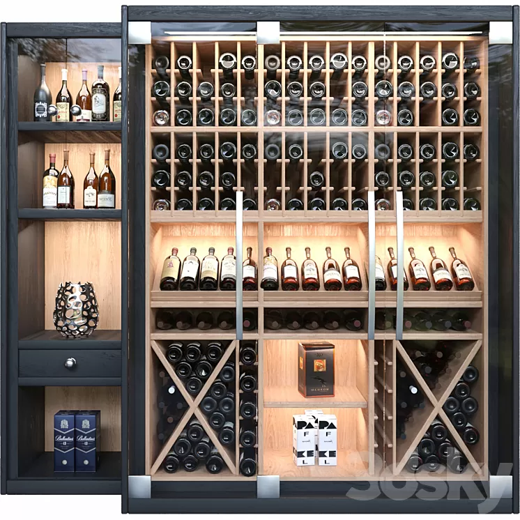 Wine shop. Wine alcohol 3D Model