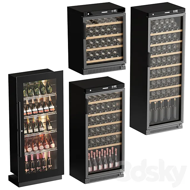 Wine showcase-refrigerators POZIS. 4 models 3D Model