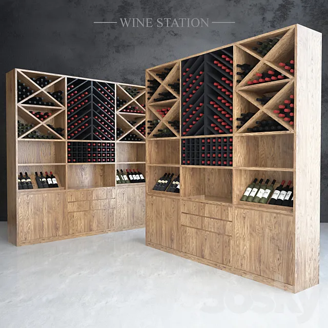 Wine Station 3D Model Wine Station 3D Model