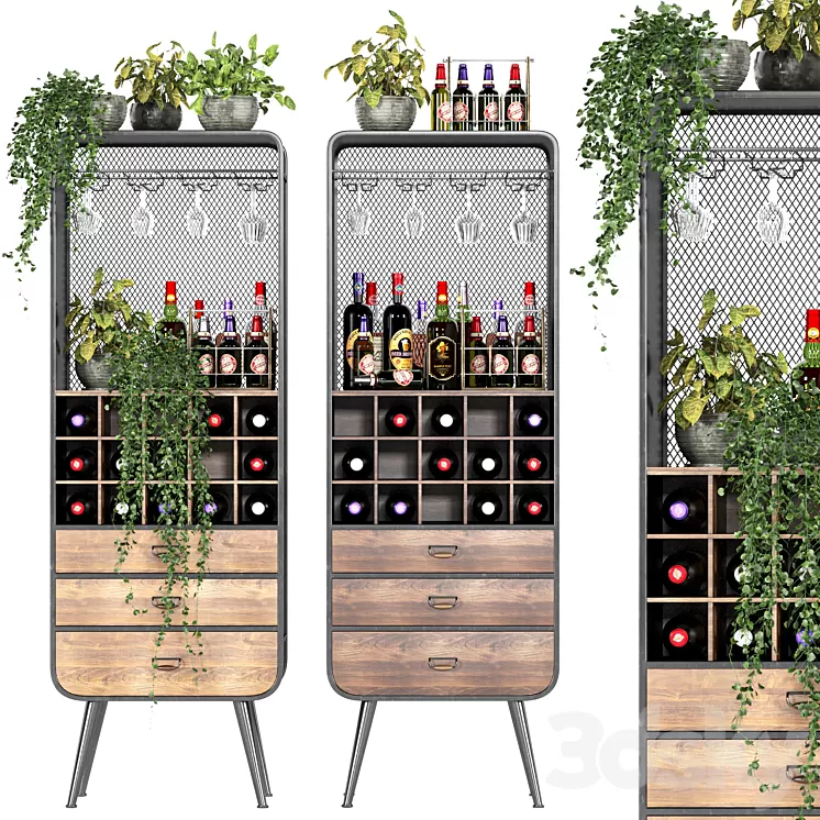 wine_shelf_n1 3D Model Free Download