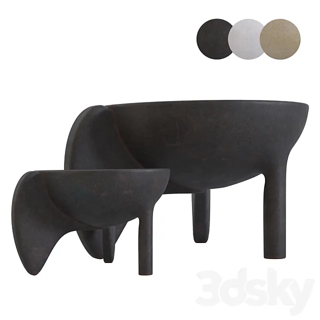 Wing Bowl Vases 3D Model