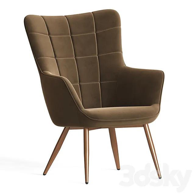 Wingback Accent Chair Wayfair 3D Model