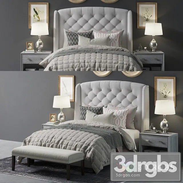 Winged Luxury Bed 3D Model Download