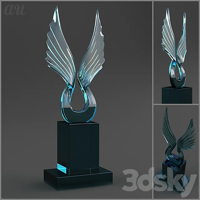 Wings Figurine 3D Model Wings Figurine 3D Model