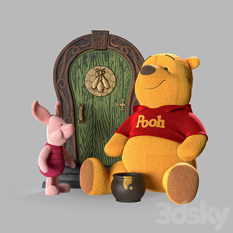 Winnie the Pooh and Piglet 3D Model Winnie the Pooh and Piglet 3D Model