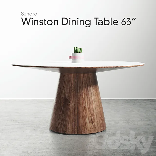 Winston Dining Table Sandro Veneer 63 3D Model