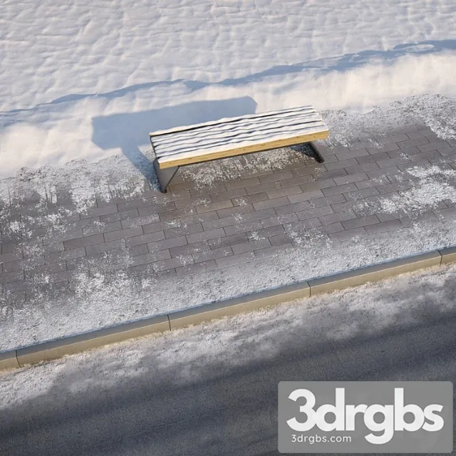 Winter pavement with a road 3D Model Download Winter pavement with a road 3D Model Download
