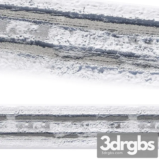 Winter road 3D Model Download