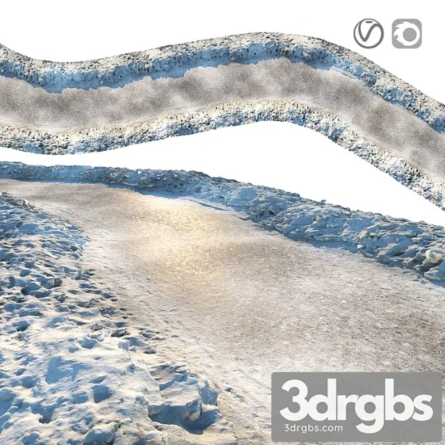 Winter Sidewalk 3D Model Download