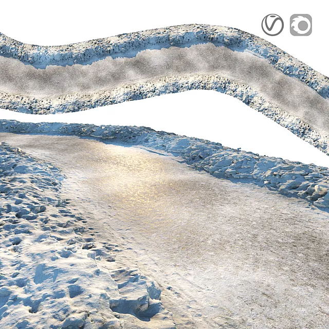 Winter sidewalk 3D Model Winter sidewalk 3D Model