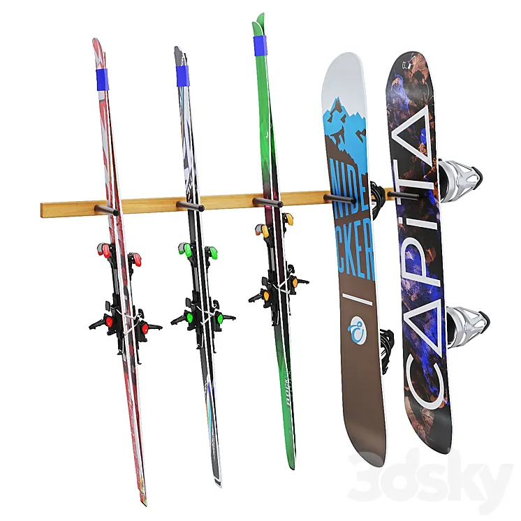 Winter sports equipment 3D Model Free Download