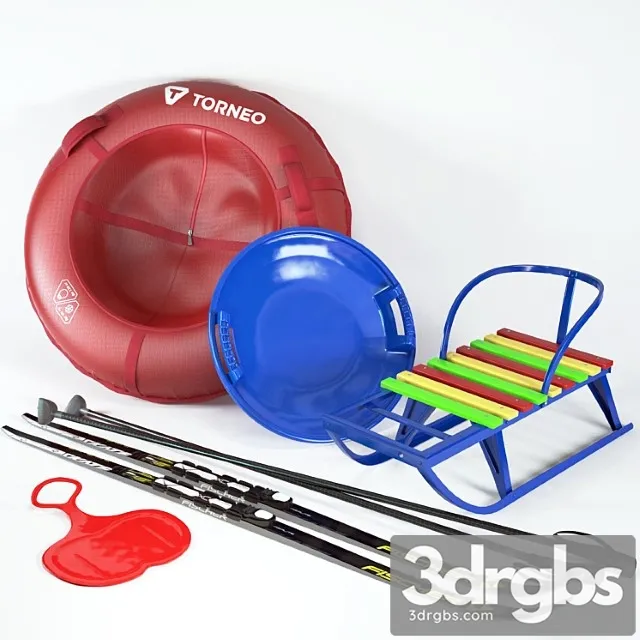 Winter sports set 3D Model Download