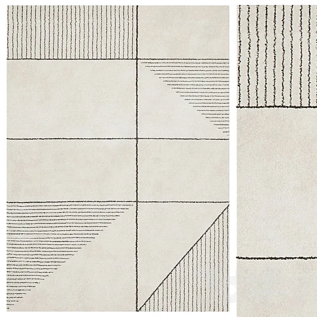 Winthorpe modern rug 3D Model Winthorpe modern rug 3D Model