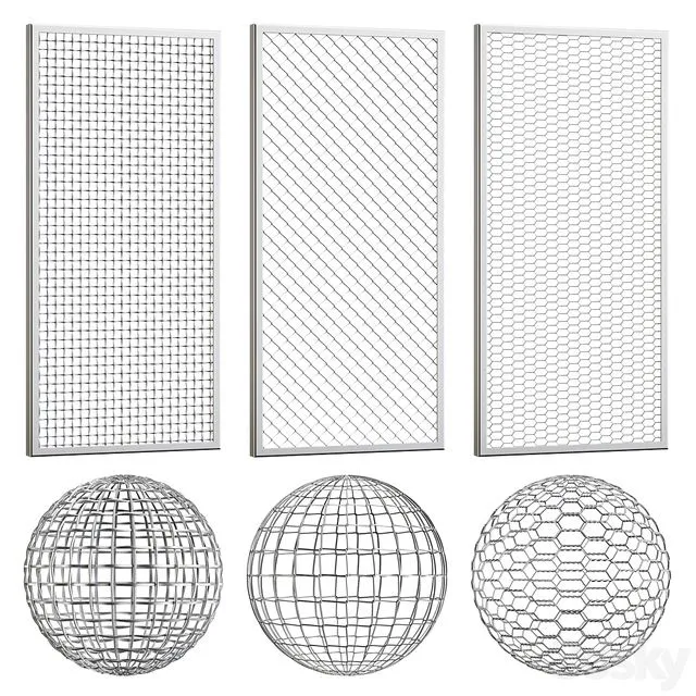 Wire Mesh Set 2 3D Model
