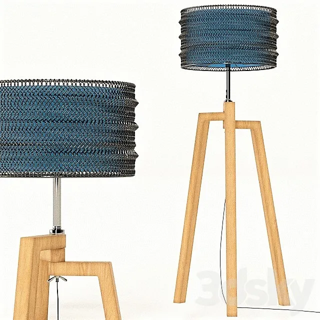 Wire Tripod lamp 3D Model