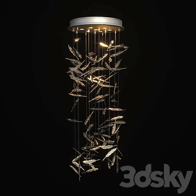 Wired Custom Lighting plumes-crystal 3D Model