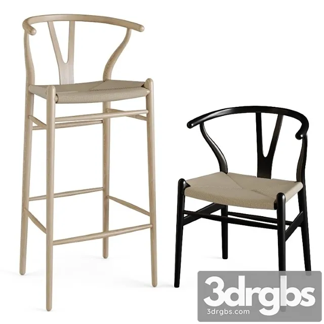 Wishbone chair 4-in-1 2 3D Model Download