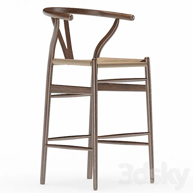 Wishbone Counter Stool 3DModel
