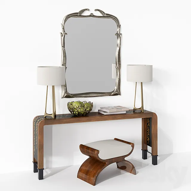 Wisteria Long Table by Bill Sofield with decor | Baker Furniture 3D Model Wisteria Long Table by Bill Sofield with decor | Baker Furniture 3D Model