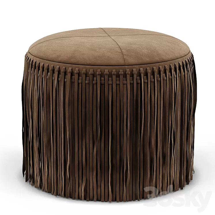 Wisteria Suede Boho Round Ottoman 3D Model Wisteria Suede Boho Round Ottoman 3D Model