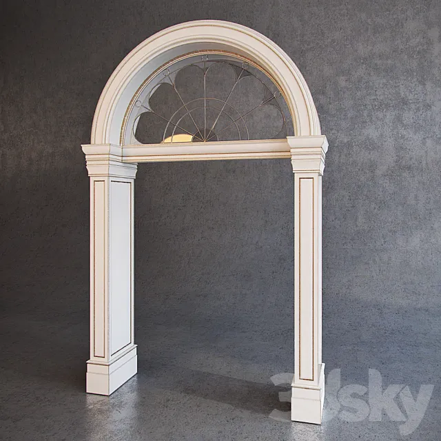 With stained glass arched portal 3DModel