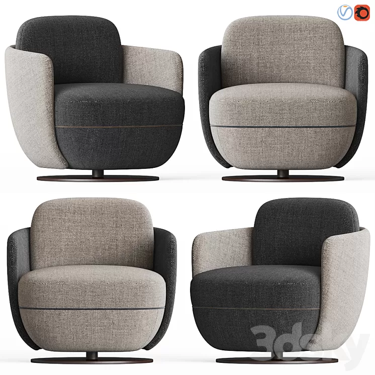 Wittmann Miles Lounge Armchair 3D Model