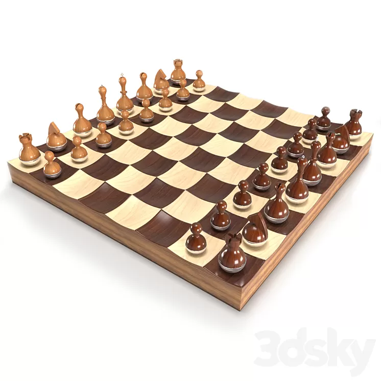 Wobble chess set 3D Model