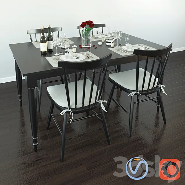 Wolcott extention dining table 3DModel Wolcott extention dining table 3DModel