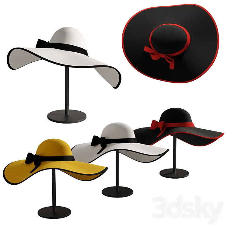 Woman hat 3 3D Model Free Download