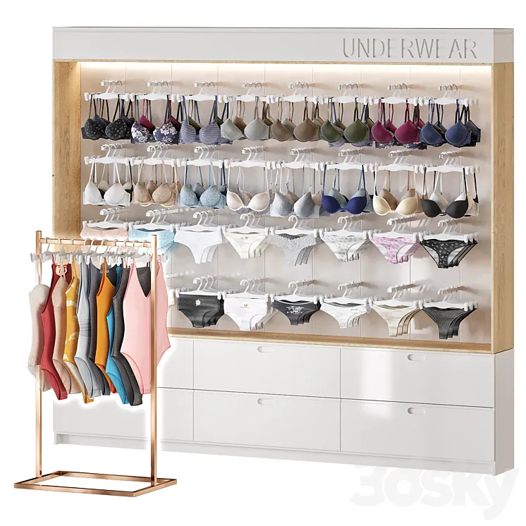 women underwear store 3D Model Free Download