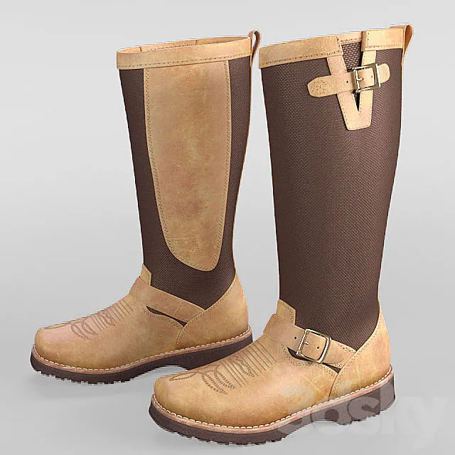 WOMEN’S 15 “TAN RODEO SNAKE BOOTS 3DModel