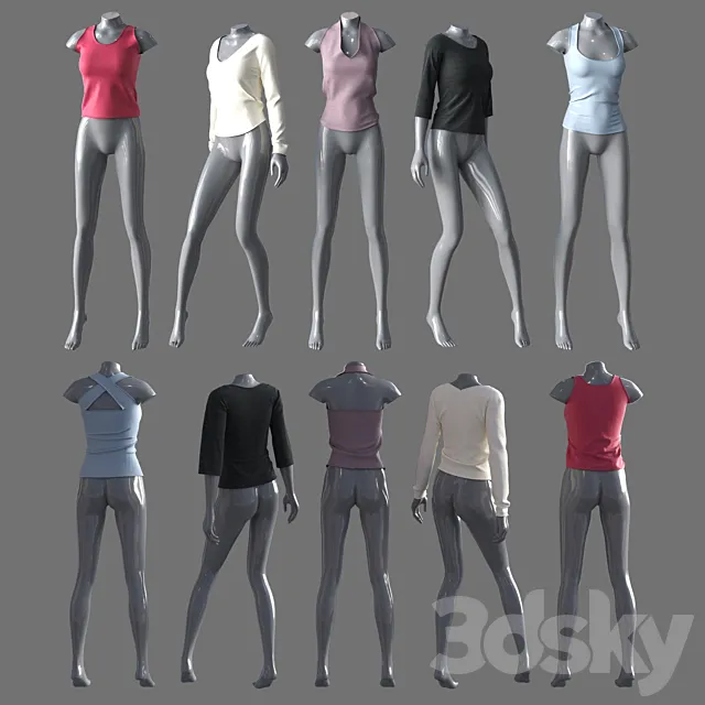 Women’s clothing with mannequins 4 3D Model