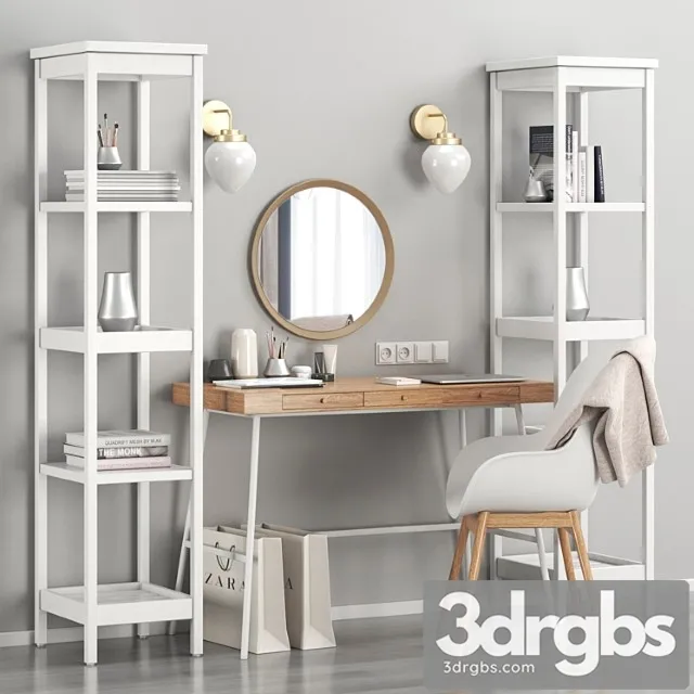 Womens ikea dressing table and workplace 2 3D Model Download