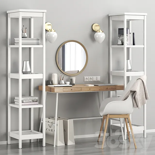 Womens IKEA dressing table and workplace 3D Model Womens IKEA dressing table and workplace 3D Model