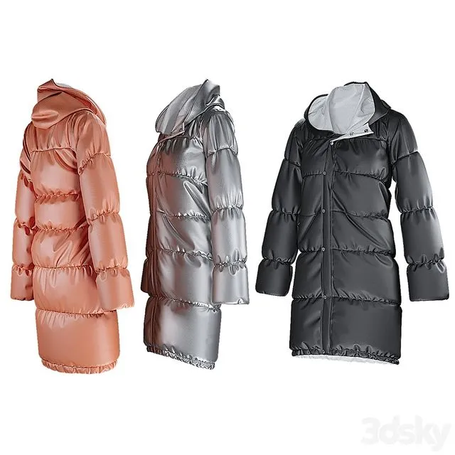 Womens winter coat 3D Model