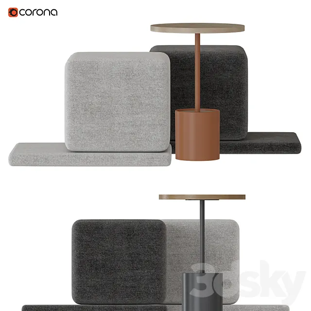 Woo Furniture | Coffee table set 3DModel