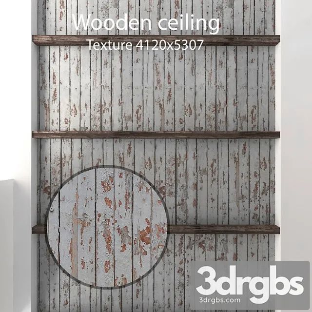 Wood  124 Wooden ceiling with beams 16 3D Model Download