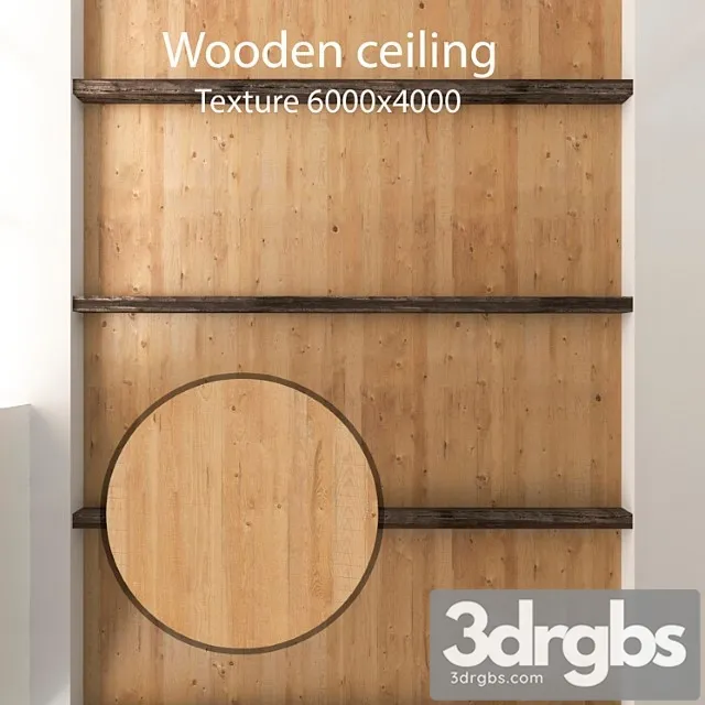 Wood  126 Wooden ceiling with beams 18 3D Model Download