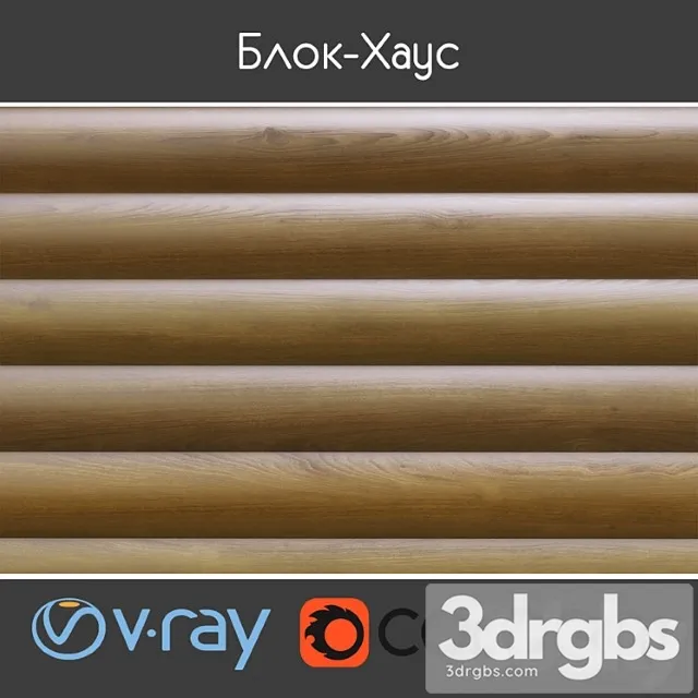 Wood  26 Block house 3D Model Download