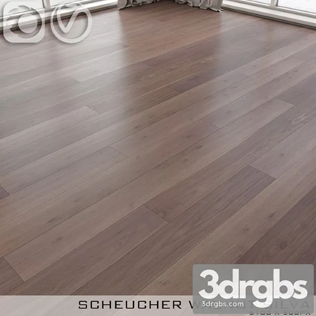 Wood  72 Parquet board scheucher walnut silva 3D Model Download