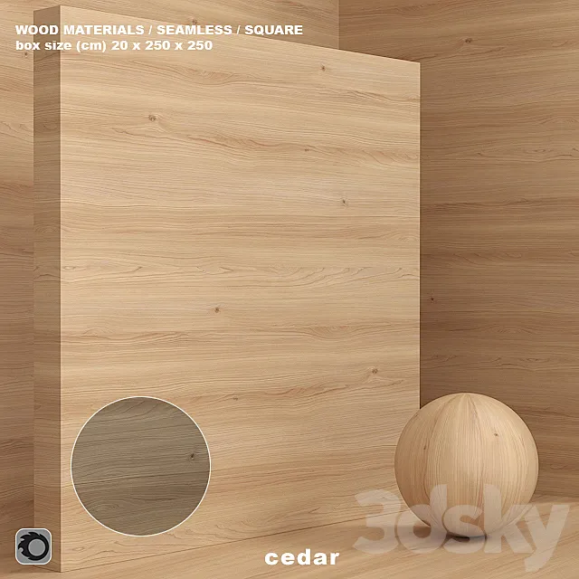 Wood _ Cedar Material (Seamless) – set 75 3D Model