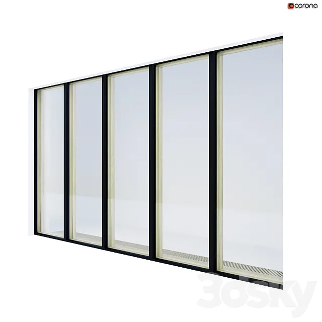 Wood-aluminum stained-glass windows 3DModel