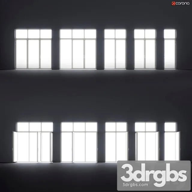 Wood-aluminum windows_2 3D Model Download