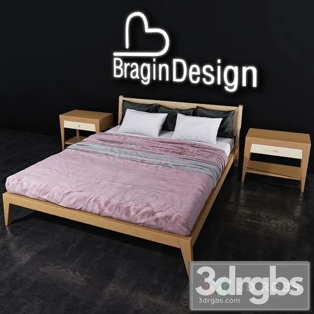 Wood Bed Bragin Design 3D Model Download