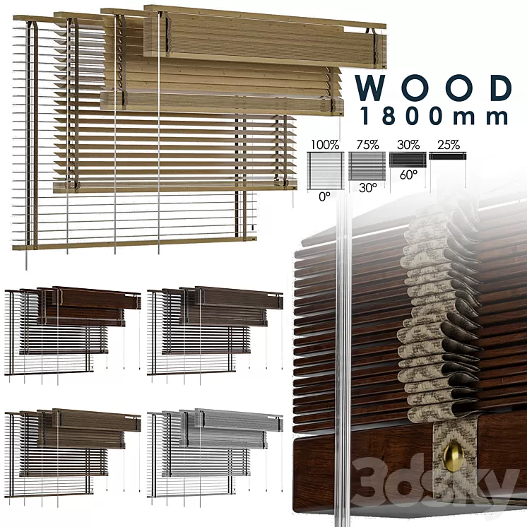 Wood Blind 1800 in 45mm 3D Model Free Download