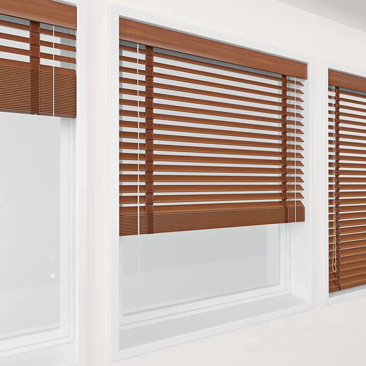 Wood blinds + window 3D Model